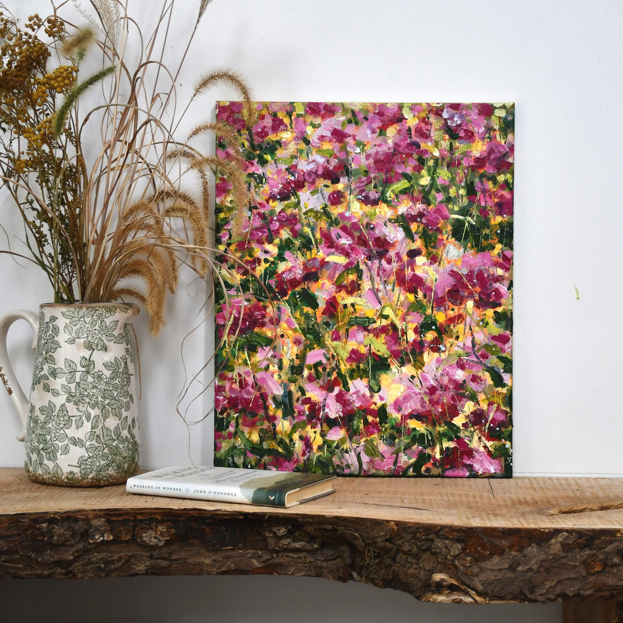 Colorful Wildflower Meadow Painting | Summer Floral Oil Canvas Art